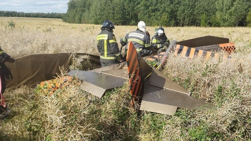 Упавший в Подмосковье самолет полностью разрушился при падении