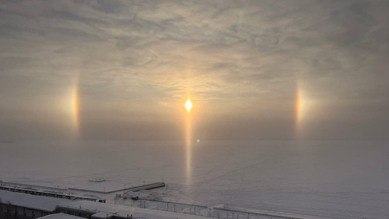 В Саратове наблюдали гало с ложными солнцами