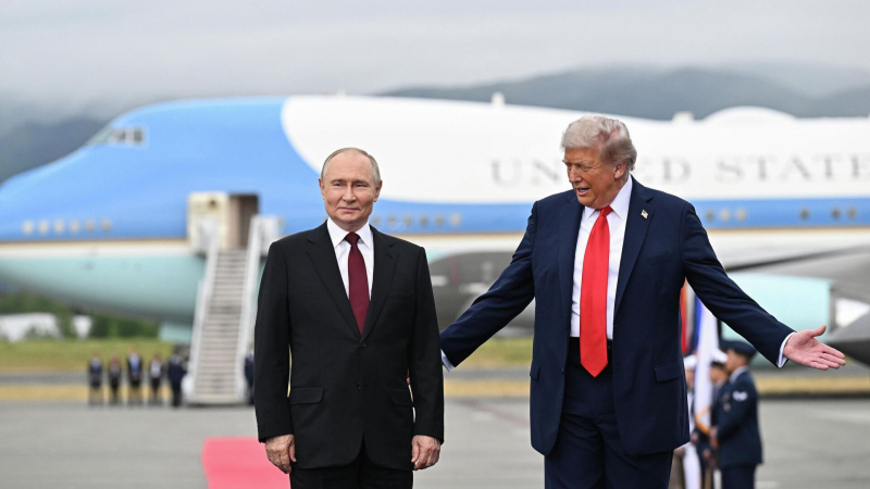 СМИ изобразили Путина и Трампа в окружении карликовых лидеров Европы